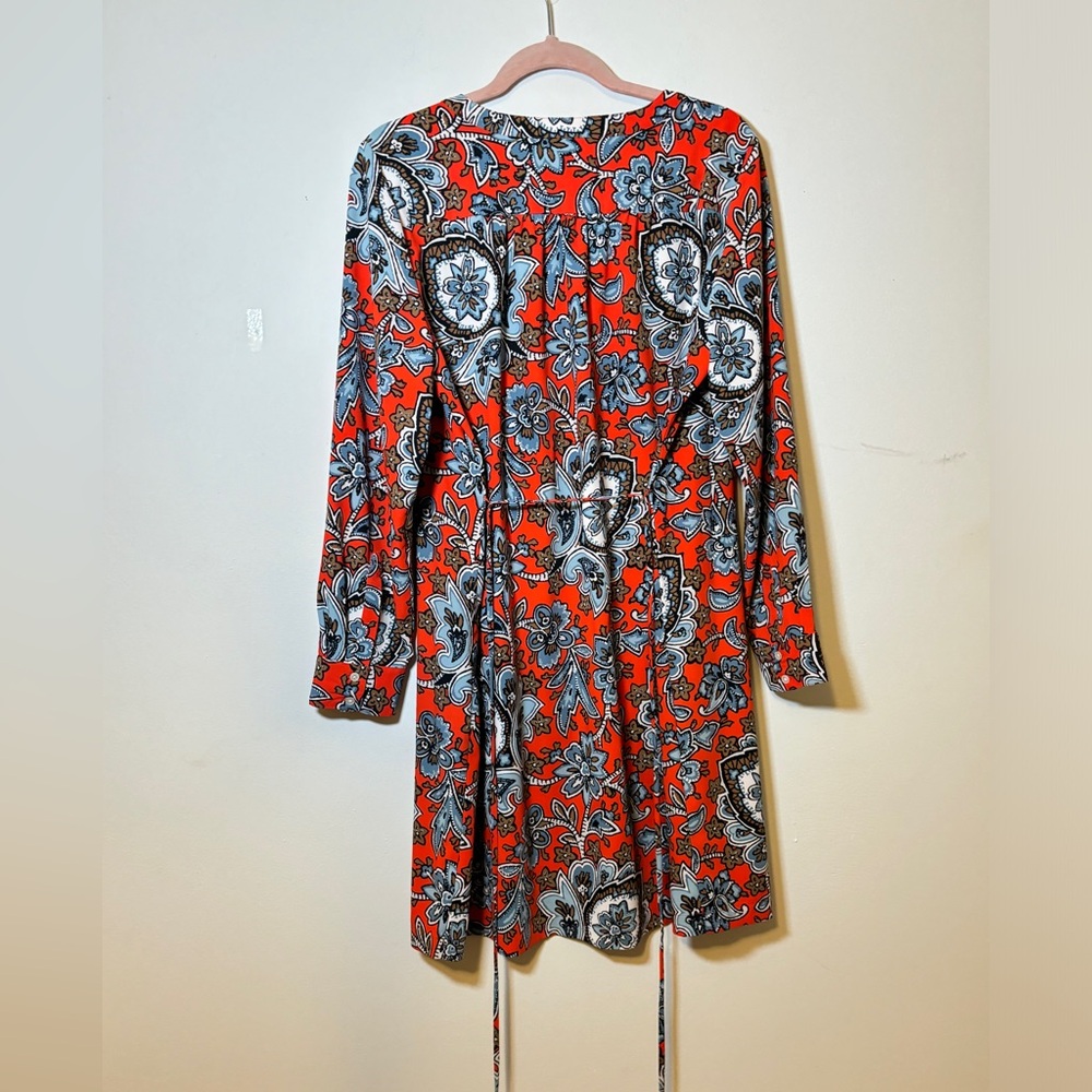 LOFT Red and Black Bishop Sleeve Sundress